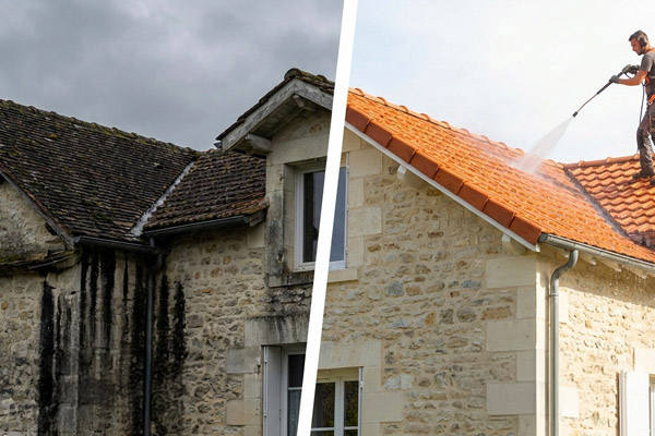 Nettoyage et démoussage de toiture